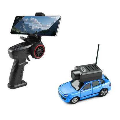 FPV RC Car HD Camera and remote control showcasing advanced features and design for enhanced racing experience.