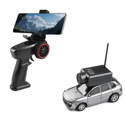 FPV RC Car HD Camera with Gyro Stabilization remote controller and camera-mounted car