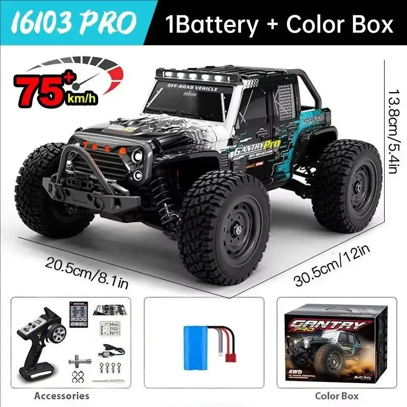 High Speed RC Car 4WD with powerful performance, reaching speeds of 75KM/H in off-road adventures.