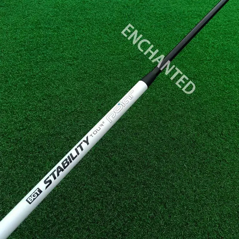 Golf Putters Shaft Adapter showing BGT Stability Tour putter shaft on green turf.