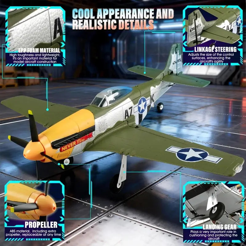 RC Plane P51D Mustang RTF5CH 3D/6G Fixed-Wing Airplane - 