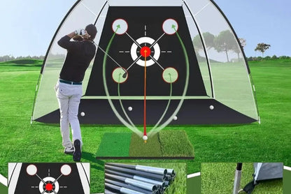 Golf Practice Net with Mat Hitting Aid 10x7FT Backyard Chipping Swing Training Sportsman Specialty Products