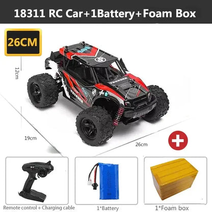 Remote Control Car - All-Terrain 18311 RC Car with battery and foam box, 26cm size, 45Km/h speed.
