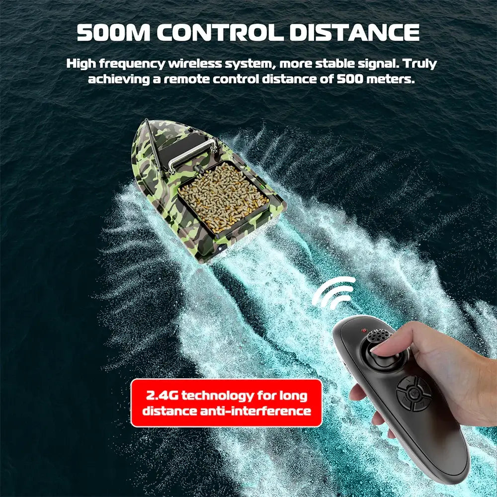 RC Fishing Bait Boat,2KG Load,500M Control, Low Battery ,VX Sportsman Specialty Products