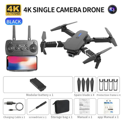 Professional mini drone with obstacle avoidance and 4K single camera included in the package.
