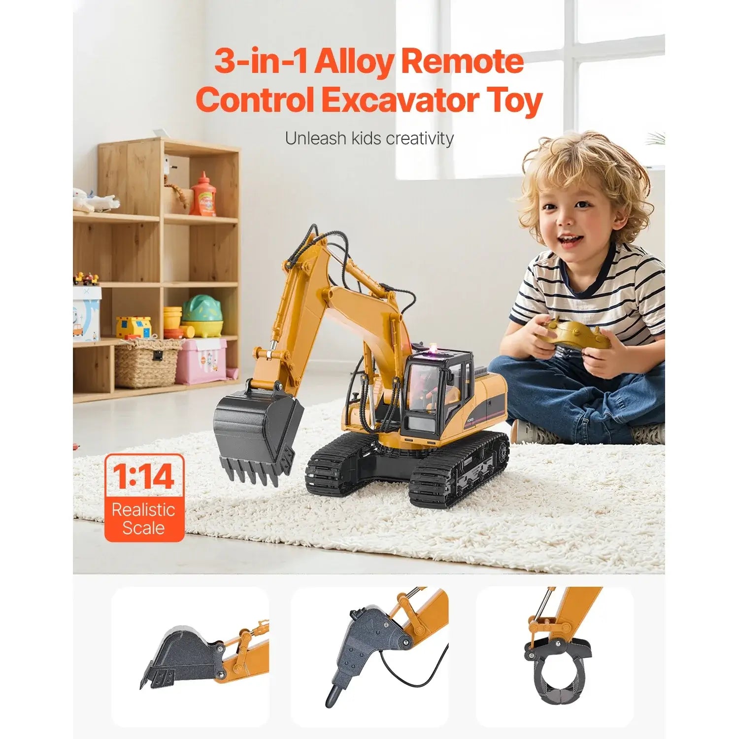 VEVOR 2.4G Remote Control Excavator Dump Truck 3 in 1 Sportsman Specialty Products