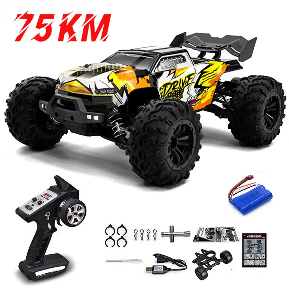 75KMH or 50KMH 4WD RC Car with LED Remote Control Cars# 1:16 75KM/H or 50KM/H 4WD RC Car with LED Remote Control Cars Experience high-performance off-road racing with this dual-speed 4WD RC car, engineered for both competitive enthusiasts and casual drive