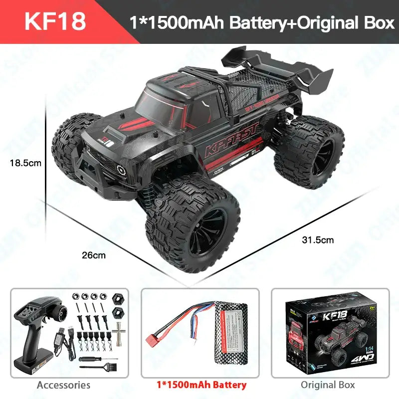 ZWN KF18 1:14 Brushless RC Car With LED Light Professional Sportsman Specialty Products