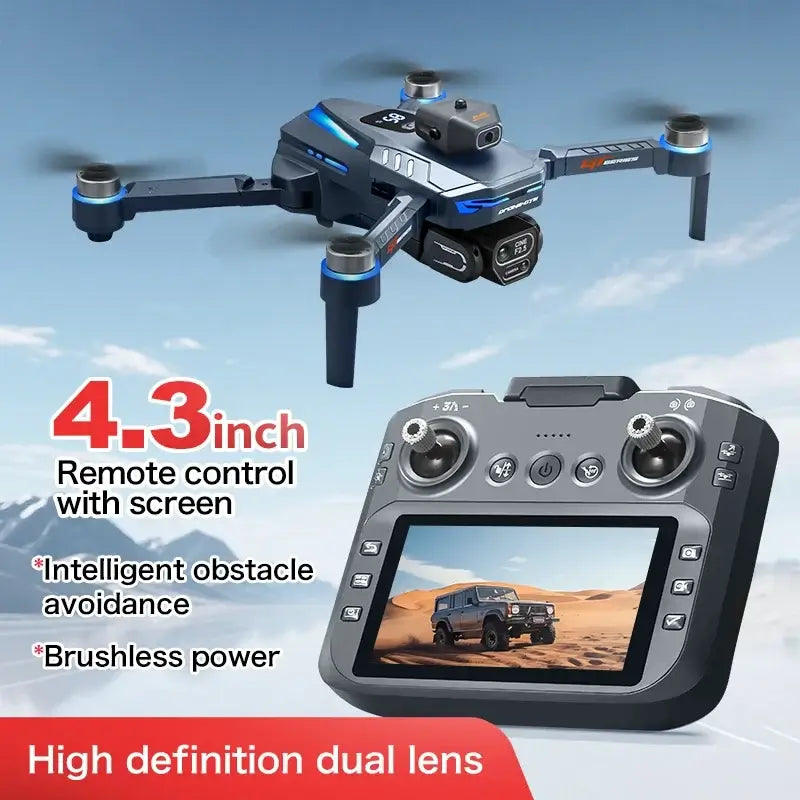 GT8 Drone 4K Professional Dual Camera with 4.3 inch remote control and high definition dual lens features.