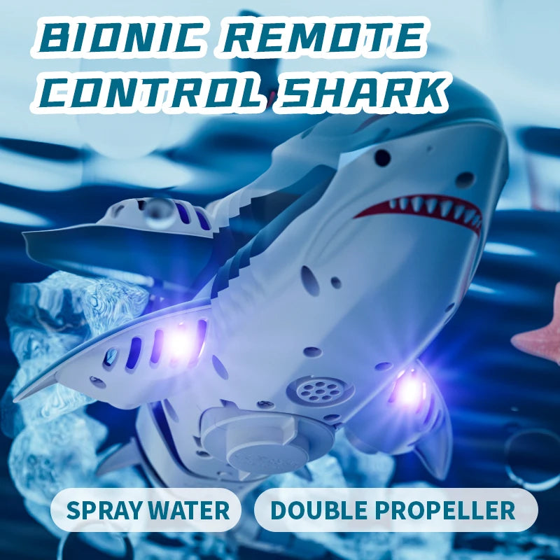 S6 2.4G Electric Remote Control Diving Shark Whale Water Spray Toy Swimming Pool Bathing RC Boat Toys for Boys Baby Children Sportsman Specialty Products