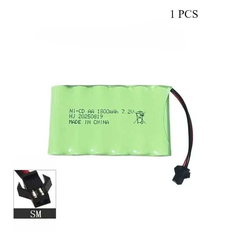 7.2V 1800mAh NiCD AA Battery for Rc Toys Cars Tanks Robots, green rechargeable battery pack