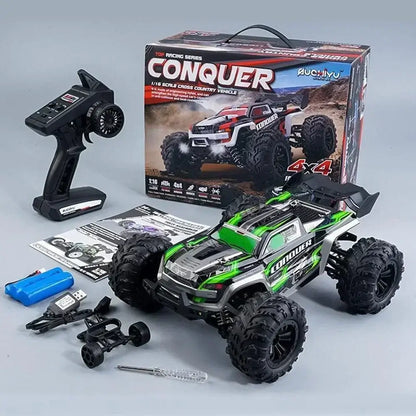 Large RC Cars 1:16 scale remote control car with rugged tires and sleek design, designed for high speeds up to 50 km/h.