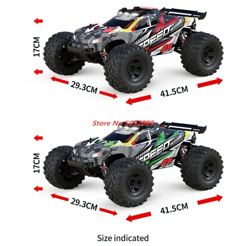Remote Control Drift Racing Car 70KMH, showcasing dimensions of 29.3CM x 41.5CM, designed for high-speed racing.