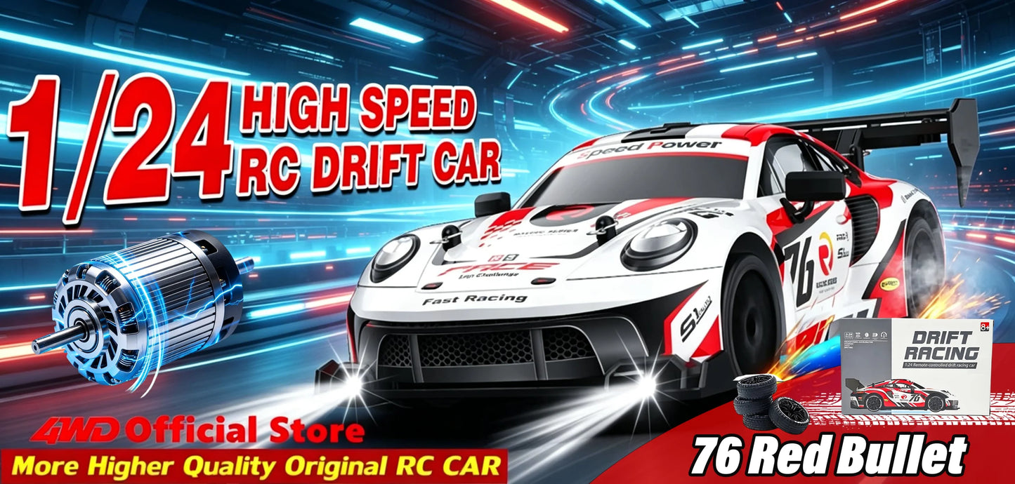 RC drift cars for kids 1:24 scale high speed RC drift car with 4WD and advanced features for exhilarating experiences.
