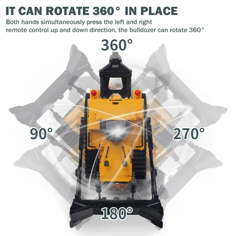 HUINA 1554 RC Bulldozer Remote Controlled Truck Tractor