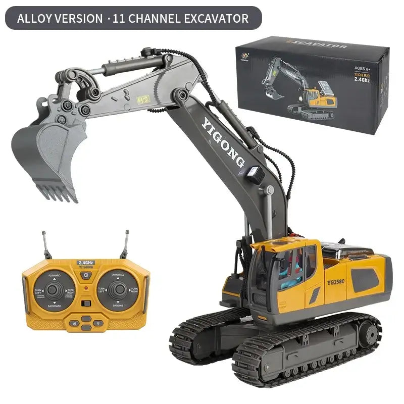 RC Construction Vehicle Toys Set for Kids: Excavator,