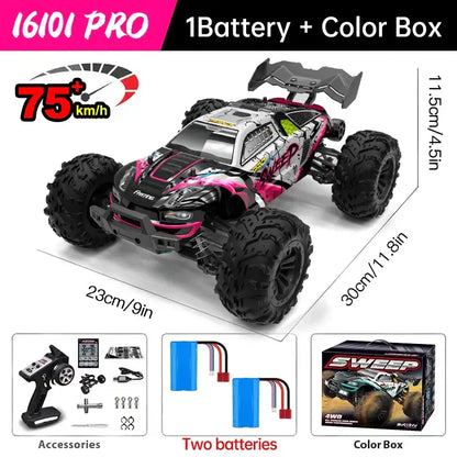 WLtoys 16101 Pro 1:16 75KM/H 4WD RC Car With LED Light Sportsman Specialty Products