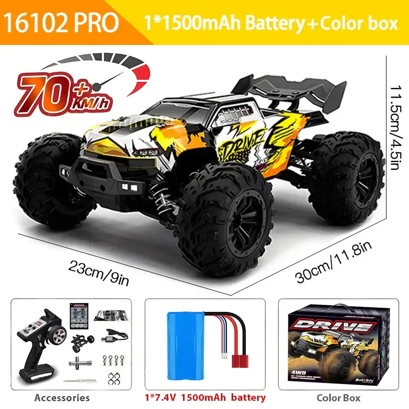 1:16 70KM/H Or 50KM/H 4WD RC Car With LED Remote Control Cars Sportsman Specialty Products