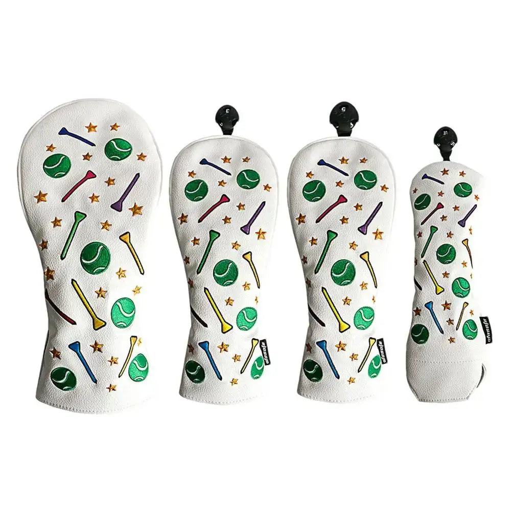 4pcs Golf Club Covers Set PU Leather Golf Club Head Covers Unisex Sportsman Specialty Products