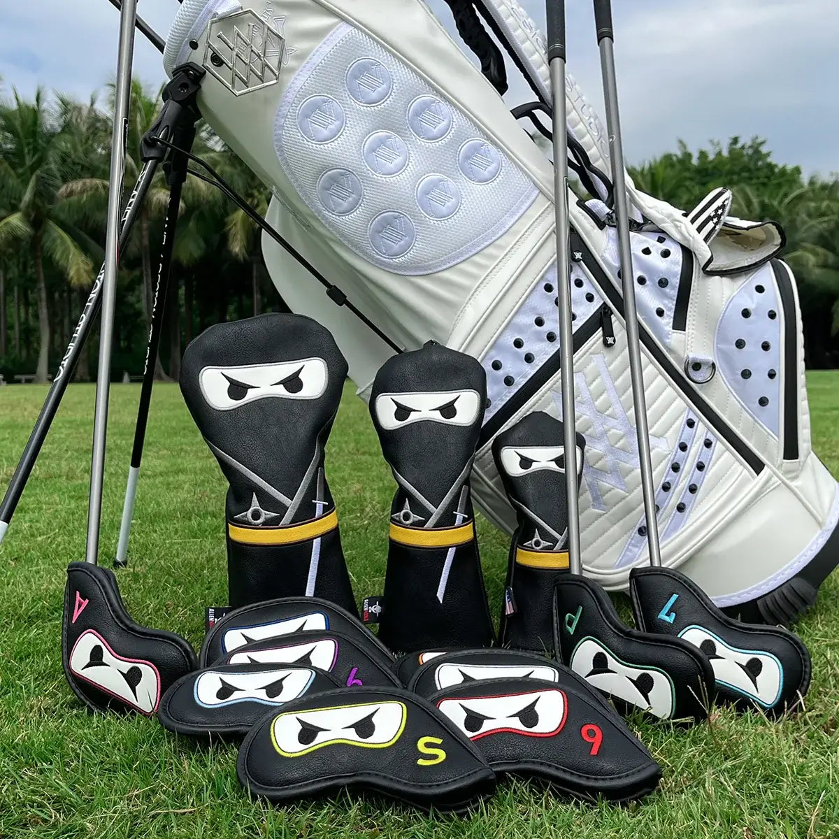 Aliennana Golf Club Headcover Set, Black Ninja Driver Head Cover Sportsman Specialty Products