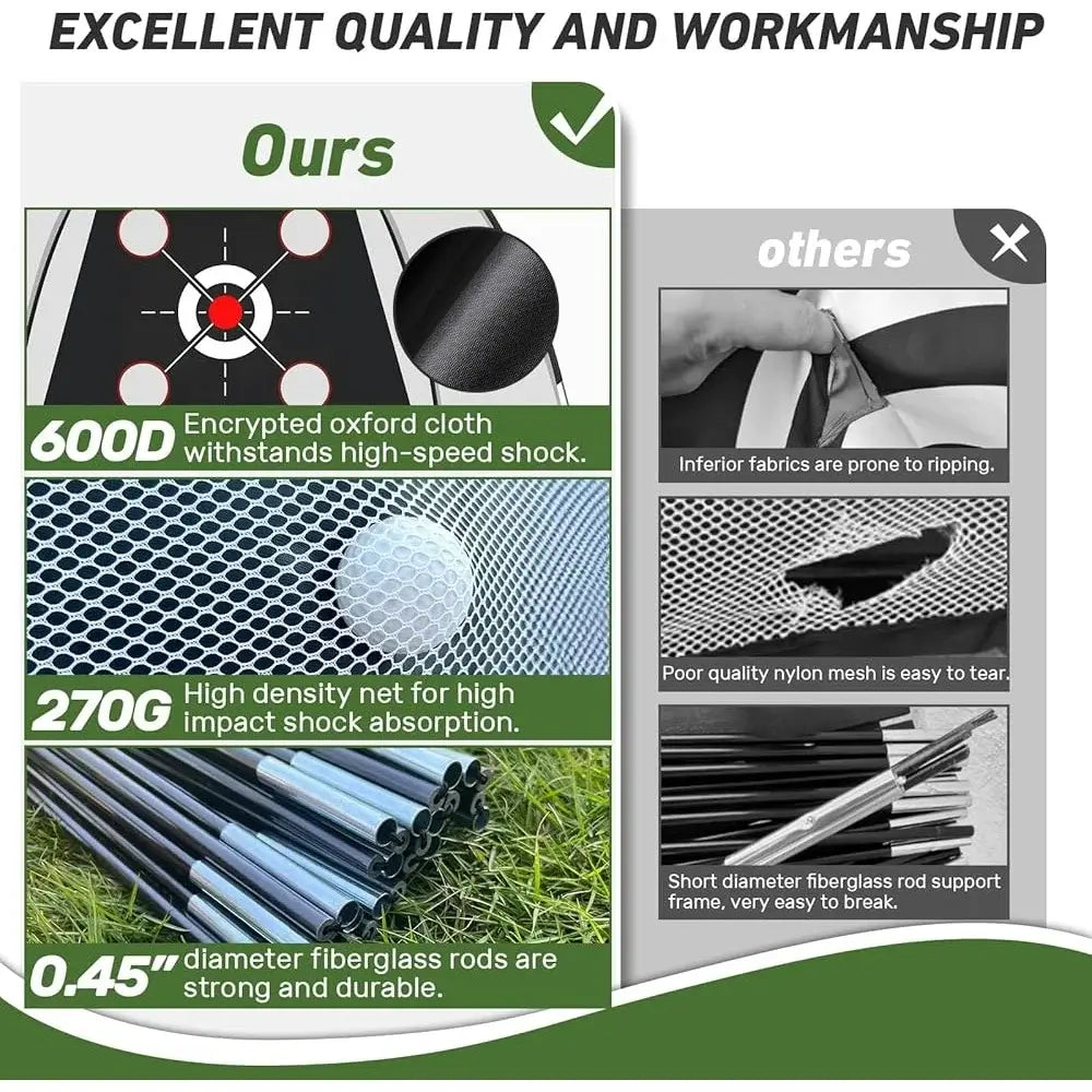 Golf Practice Net with Mat Hitting Aid 10x7FT Backyard Chipping Swing Training Sportsman Specialty Products