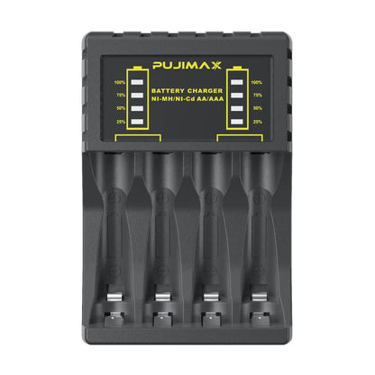 Battery Charger 4 Slots Intelligent LED with LED indicator for efficient battery charging