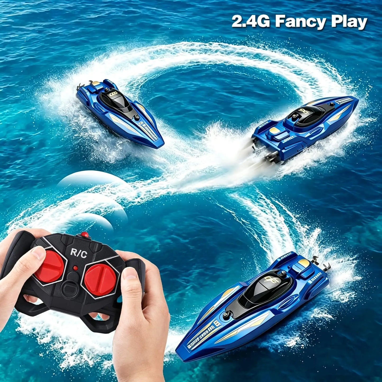New2.4G Mini RC Racing Boat, Dual Motor