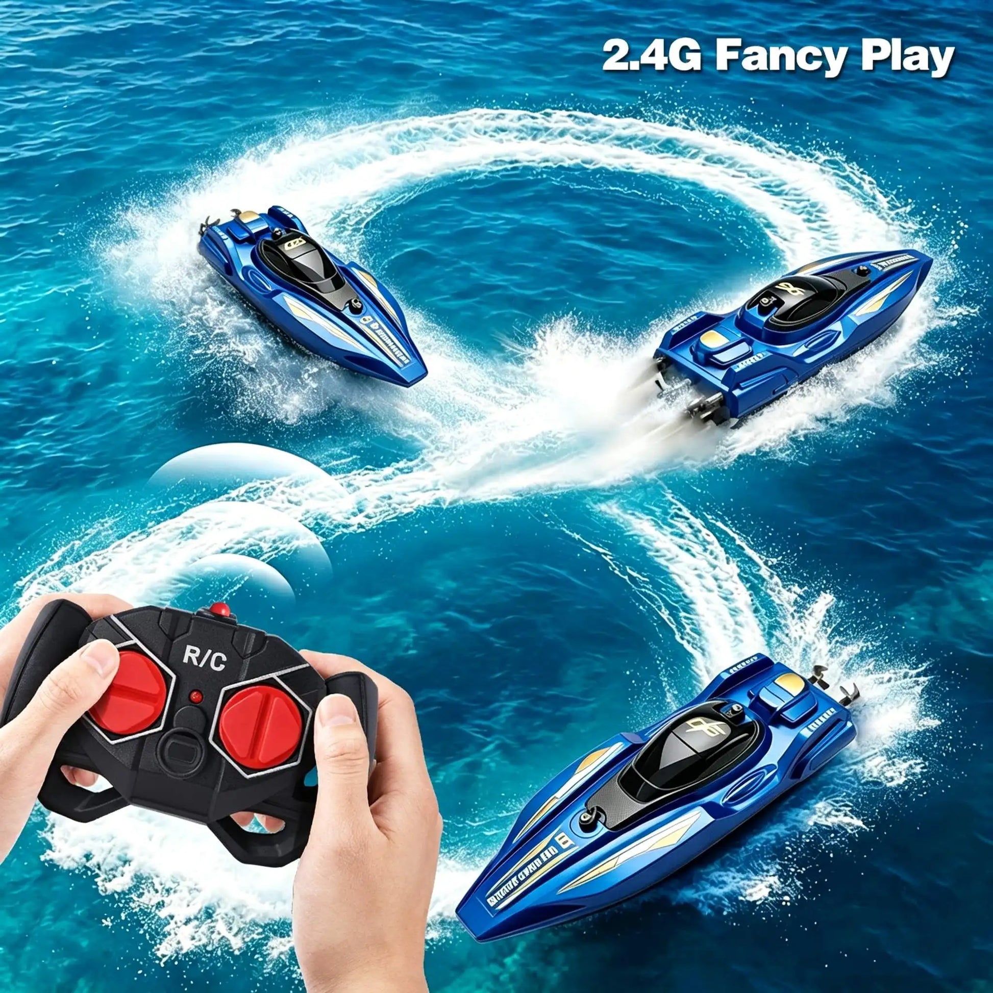 New2.4G Mini RC Racing Boat, Dual Motor