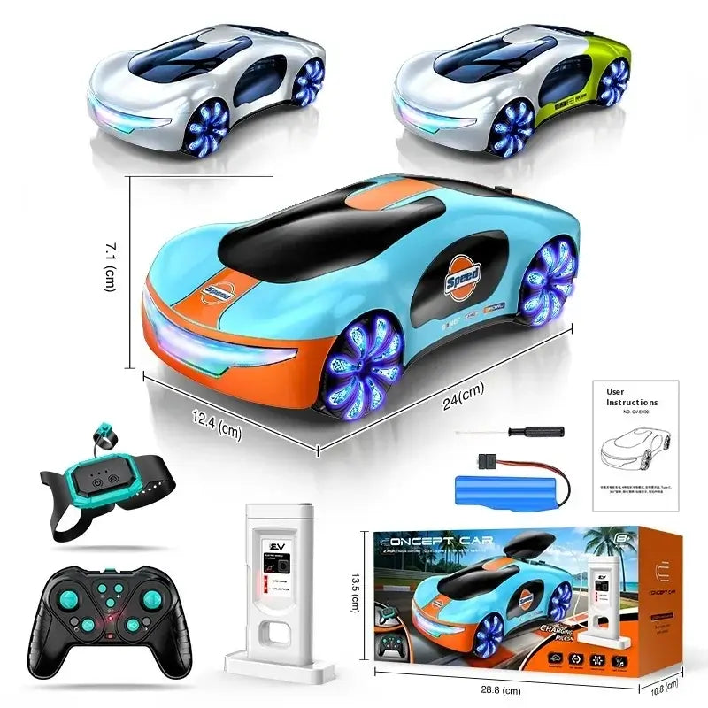 Remote Control Concept Cars Drift Vehicle set with controller and accessories, showcasing vibrant design and features.