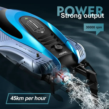 S3 Remote Control Boat showcasing strong output of 30000 rpm and speeds up to 45 km per hour.