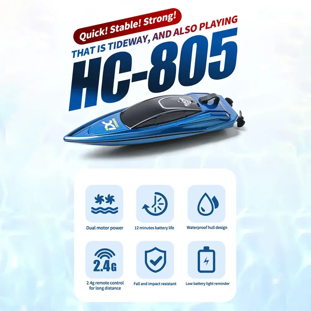 805 Mini RC Boat Radio Remote Controlled One-Button Shift Sportsman Specialty Products