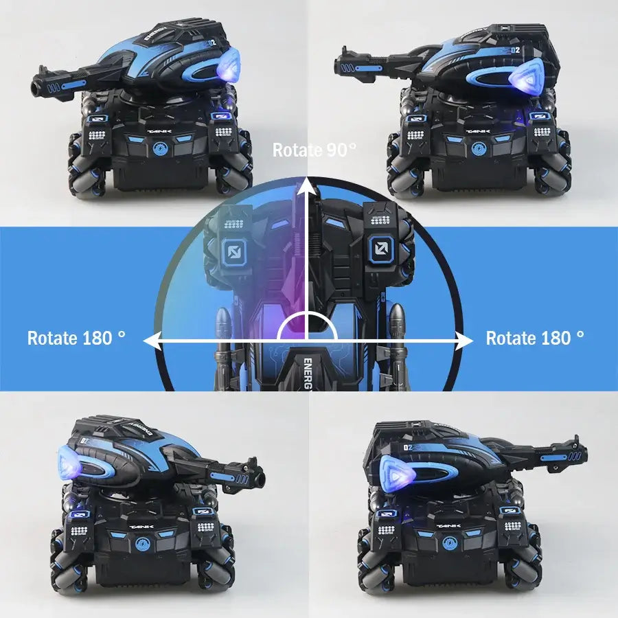 stunt launch water polo tank RC spray car 2.4G four-wheelSPECIFICATIONS stunt launch water polo tank Brand Name: NONE Certification: CE Charging Voltage: 3.7V Choice: yes Control Channels: 9 Channels Controller Mode: MODE1 Design: Cars Features: Remote Co