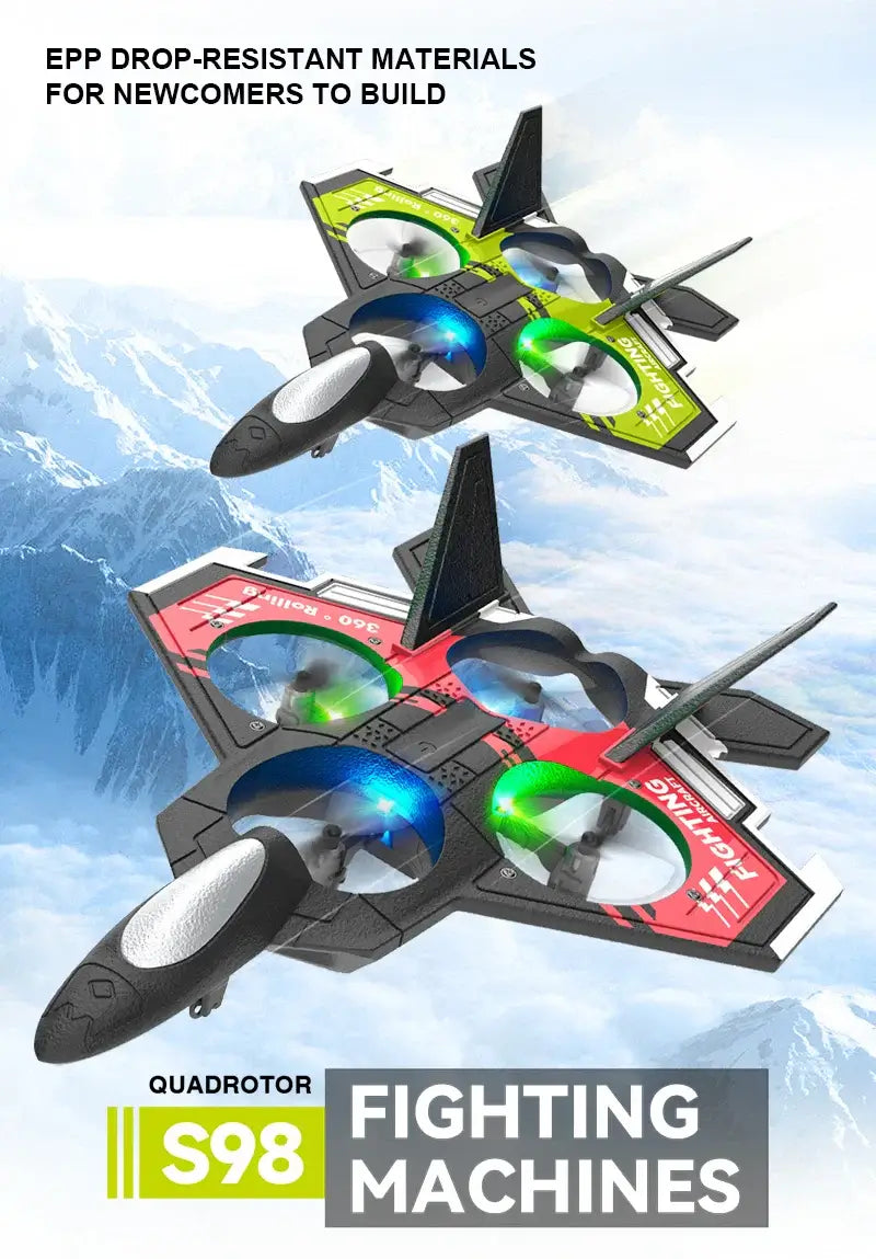 S98 RC Aircraft Fighter LED Light 2.4G 4CH 4 Axis Automatic Balance Sportsman Specialty Products