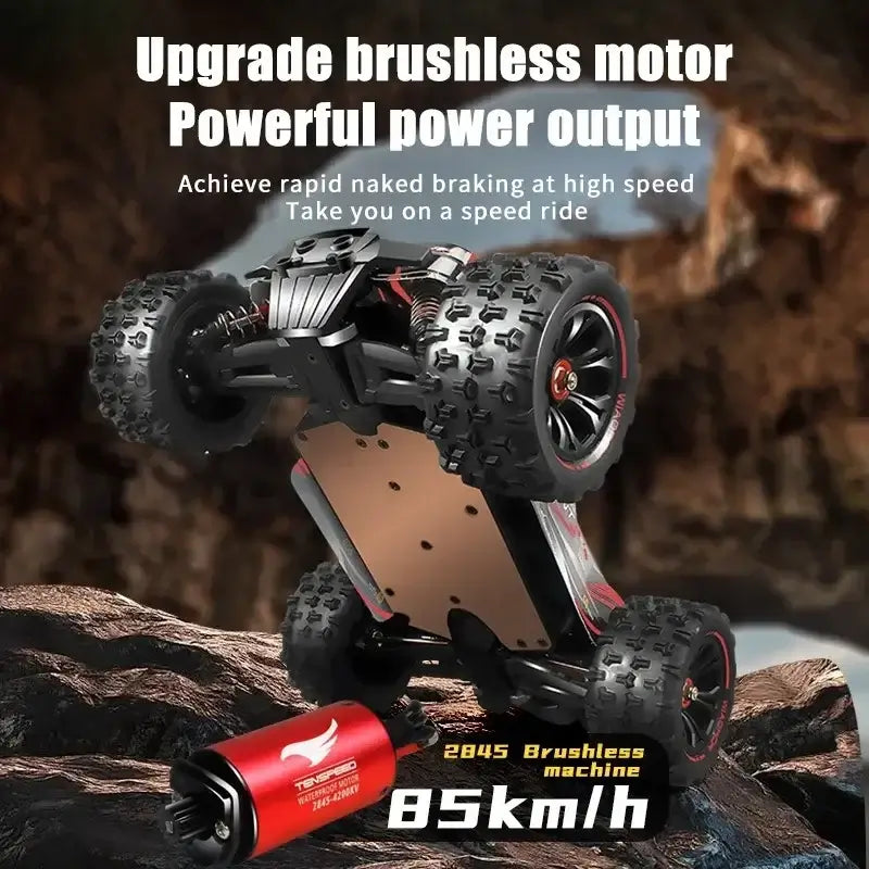 9522 PRO 85KMH High speed RC Car showing upgrade brushless motor and powerful power output