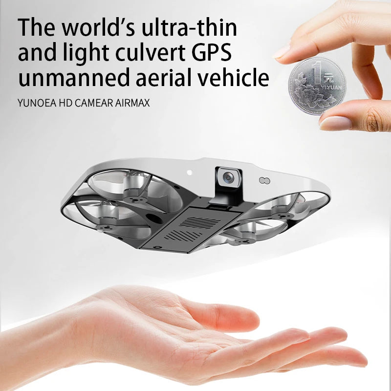 2026 Mini Thin Drone GPS Airmax Neo compact design held above a hand showcasing its lightweight features.