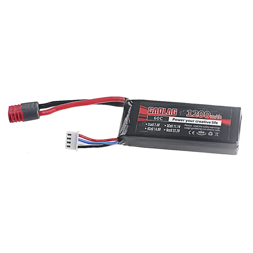 3S 11.1V RC LiPo Battery 1200mAh 60C for high-performance RC cars and FPV drones.