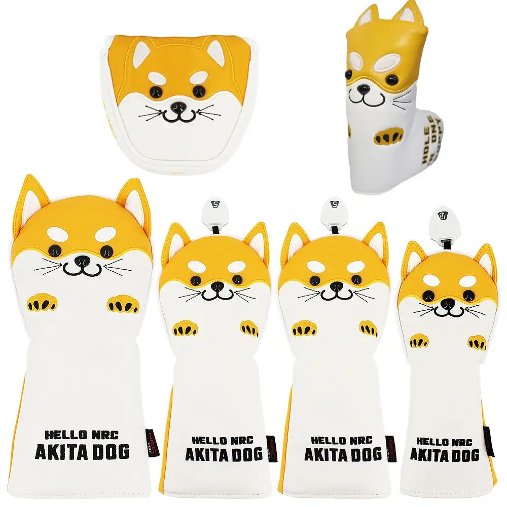 Golf Wood Head Cover for Driver Fairway Hybrid Cute Akita Golf Putter Cover Sportsman Specialty Products