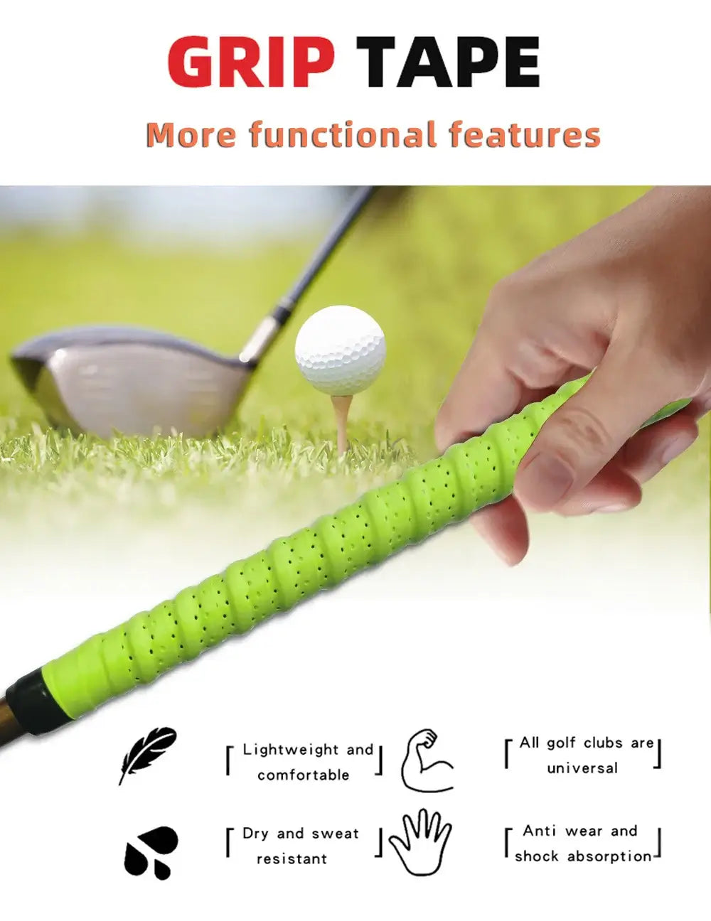 Golf Club Grip Tape Golf Grip Wrapping Tapes Non-slip Sweatproof Sportsman Specialty Products
