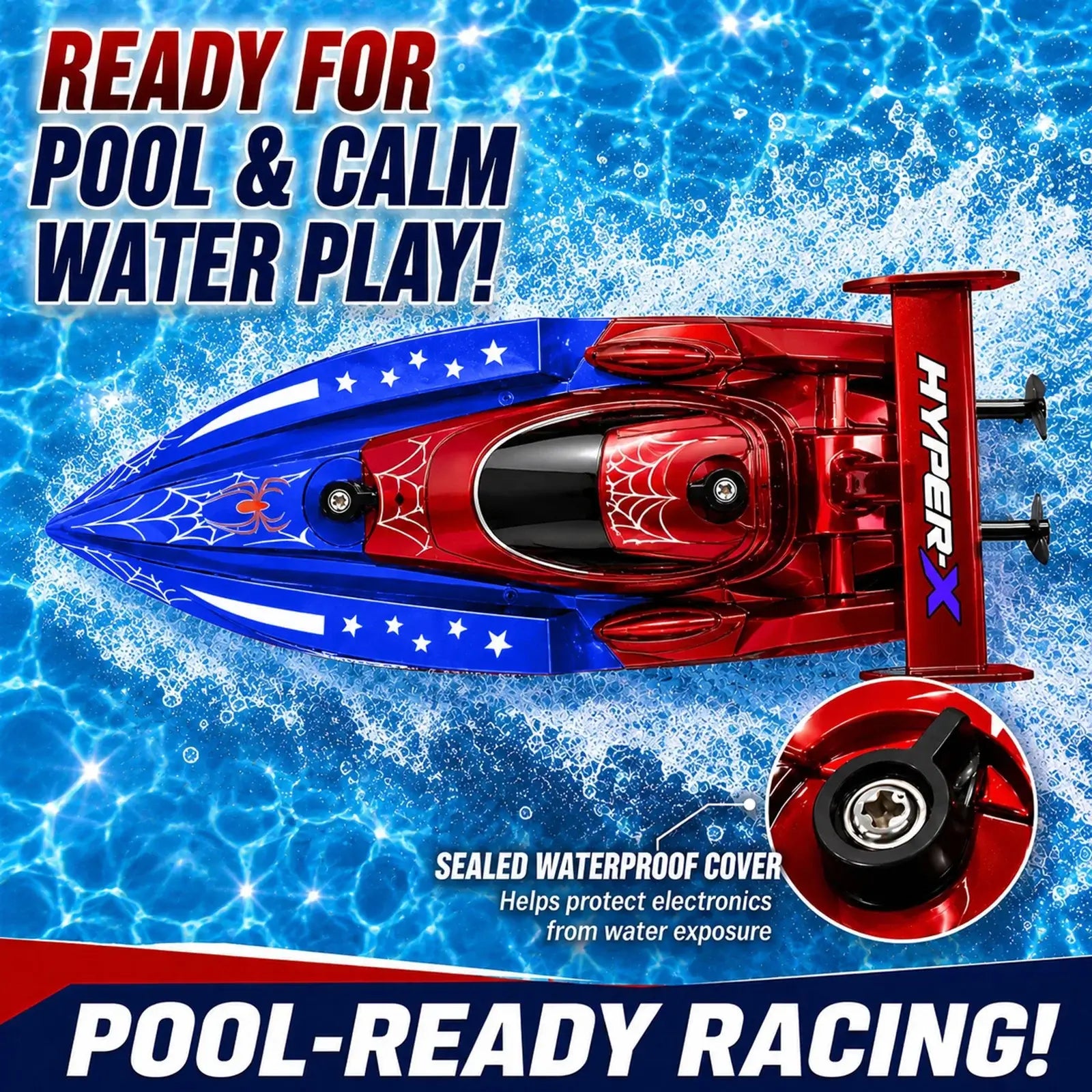 RC Boat for Kids 2.4GHz Remote Control Racing Boat Rechargeable