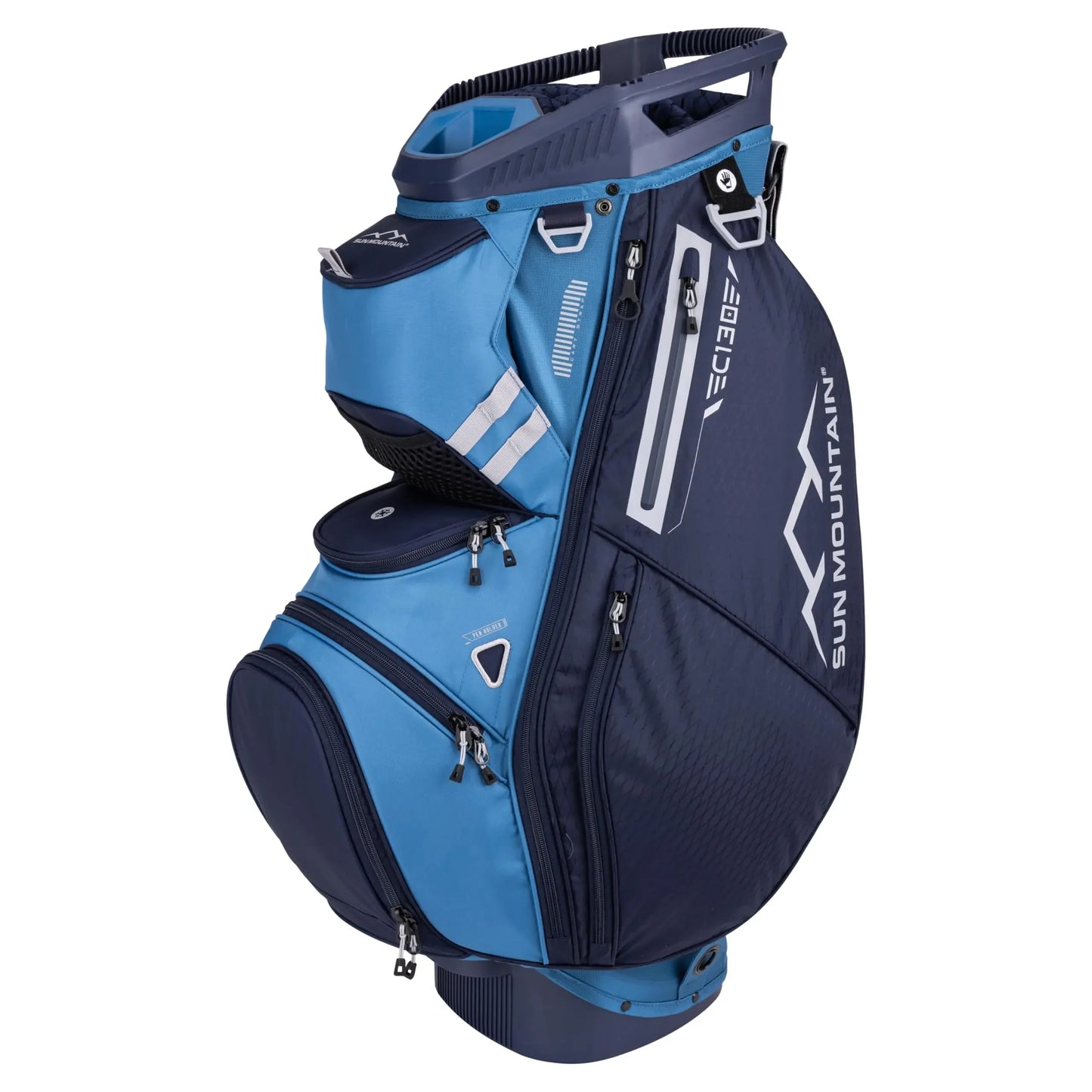 Men's C130 Lightweight Cart Golf Bag showcasing its compact design and durable material in blue and navy colors.