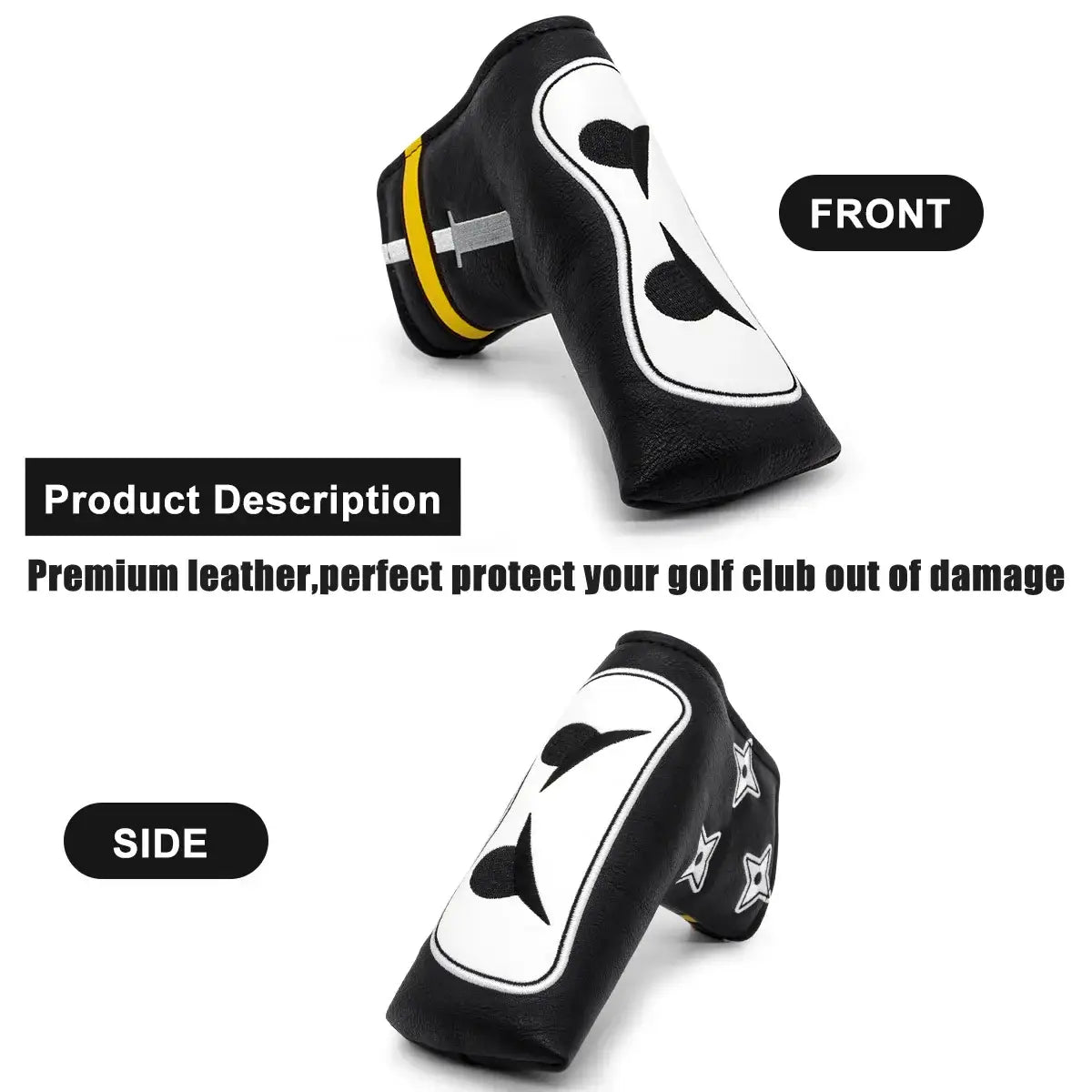 Aliennana Golf Club Headcover Set, Black Ninja Driver Head Cover Sportsman Specialty Products