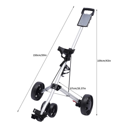 Sportsman Specialty Products Unisex Multi-functional 3-wheel Foldable Golf Push Cart Portable Lightweight