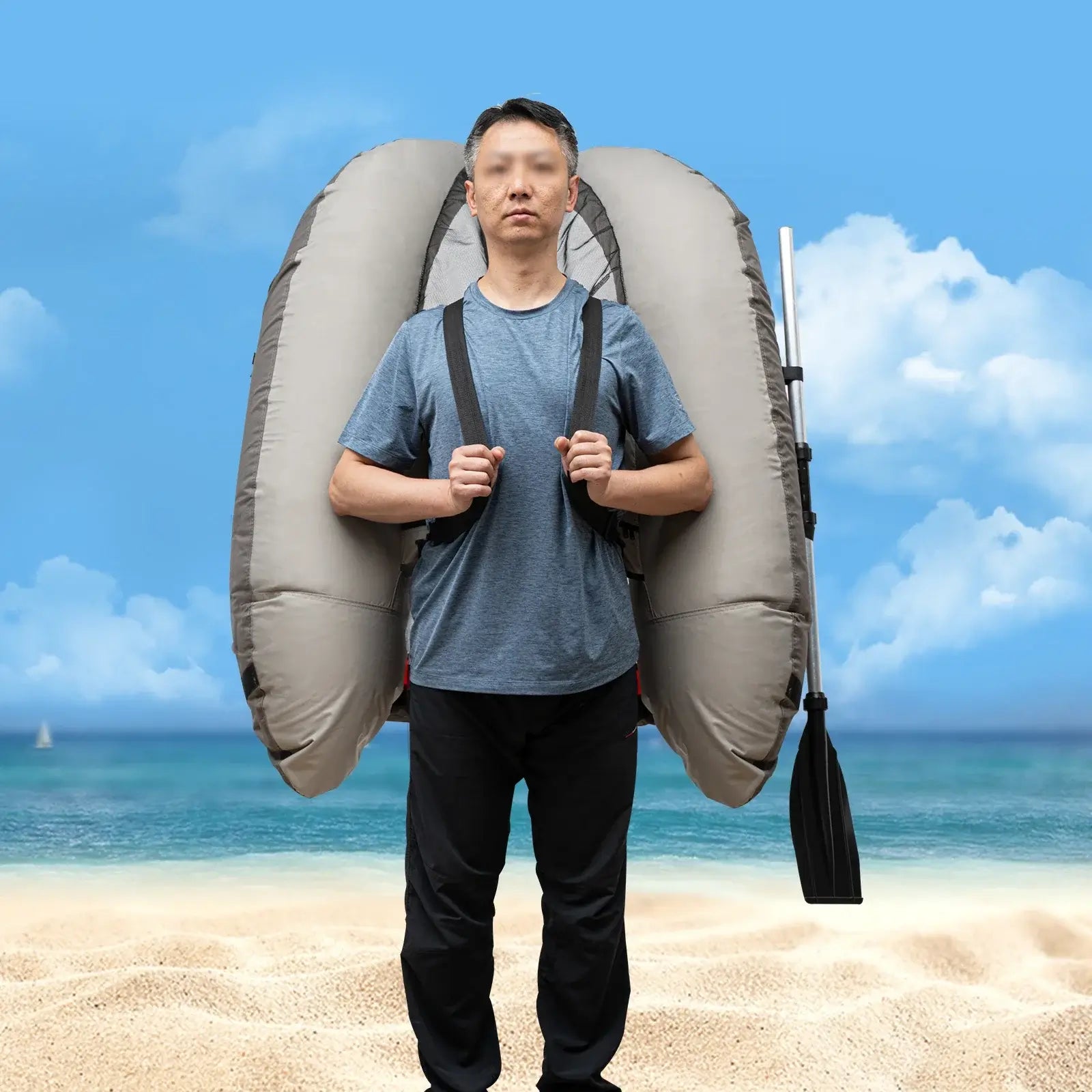 Inflatable Fishing Boat, Portable & Lightweight for Lake/Ocean Sportsman Specialty Products
