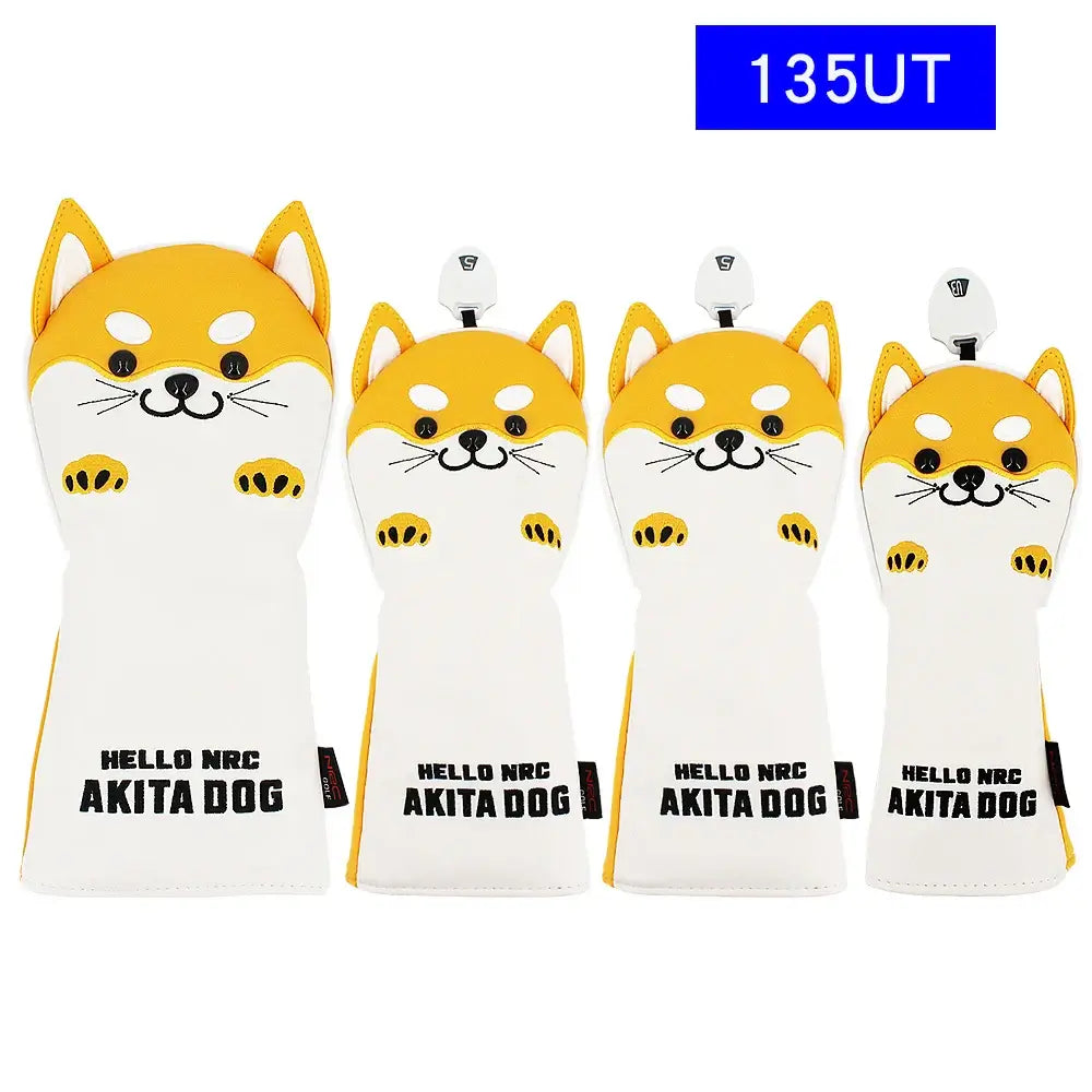 Golf Wood Head Cover for Driver Fairway Hybrid Cute Akita Golf Putter Cover Sportsman Specialty Products