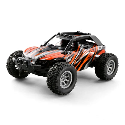 High speed RC car 1:32 scale model with vibrant design and robust tires for outdoor adventures.