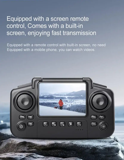 New E88 RC Drone remote control with screen for fast transmission and video viewing.
