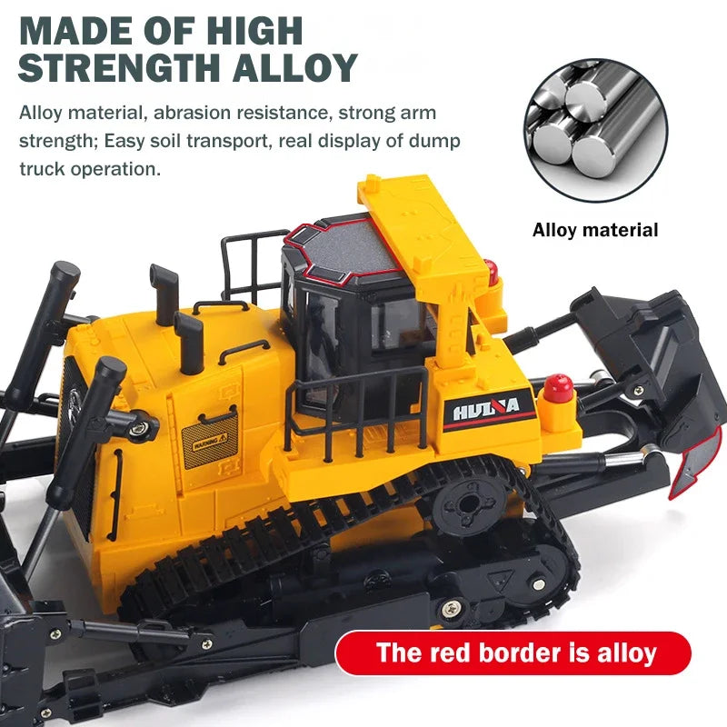 HUINA 1554 RC Bulldozer Remote Controlled Truck Tractor