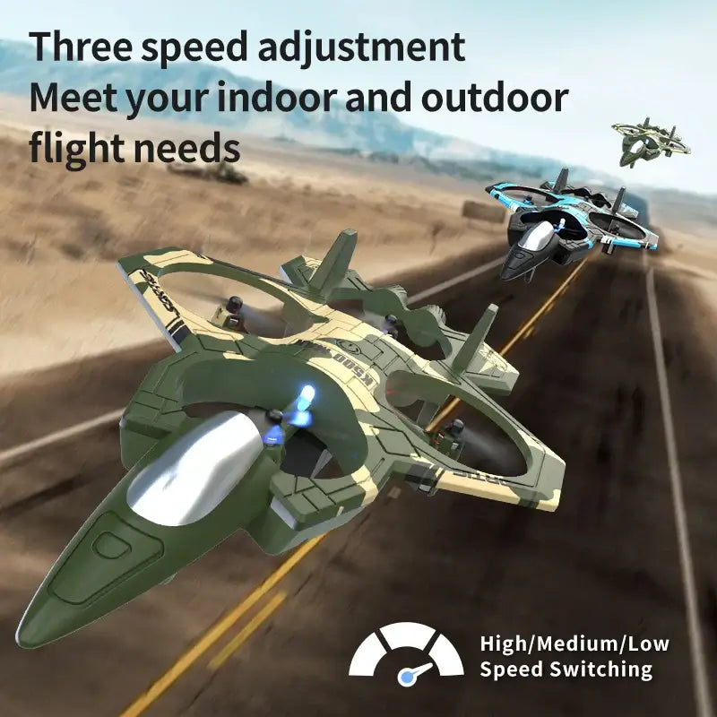 Remote Control Plane JCMO K500MAX showcasing three speed adjustments for optimal indoor and outdoor flight.