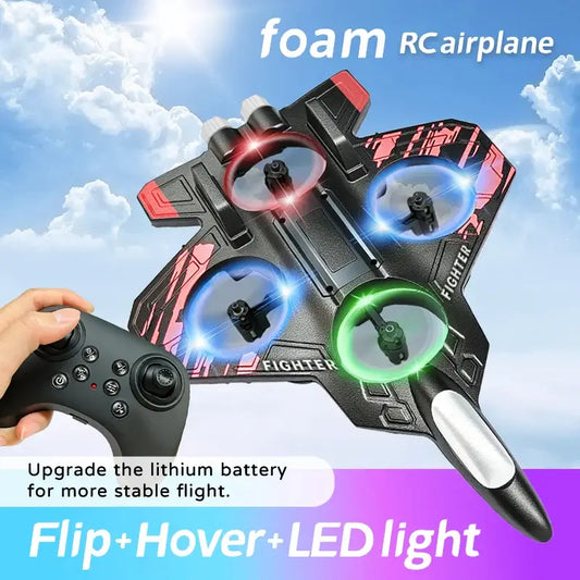 L101 2.4Ghz Kids RC Plane with LED lights and easy-to-use remote control for stable flight.