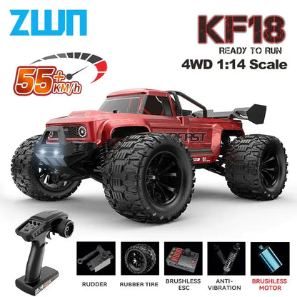 ZWN KF18 1:14 Brushless RC Car With LED Light Professional Sportsman Specialty Products